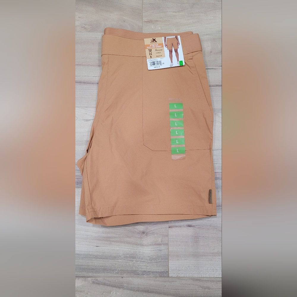 ZeroXposur Stretch Pull-On Shorts in Tan
